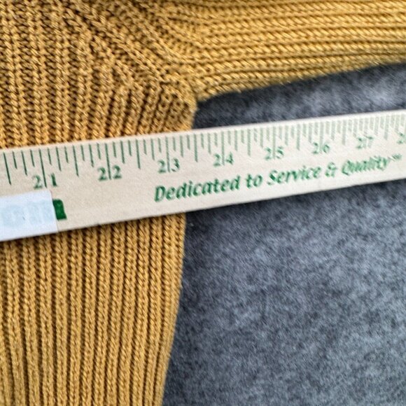 Abercrombie & Fitch Sweater Womens XL Gold Pullover Knit Ribbed Button Crew - Picture 8 of 9